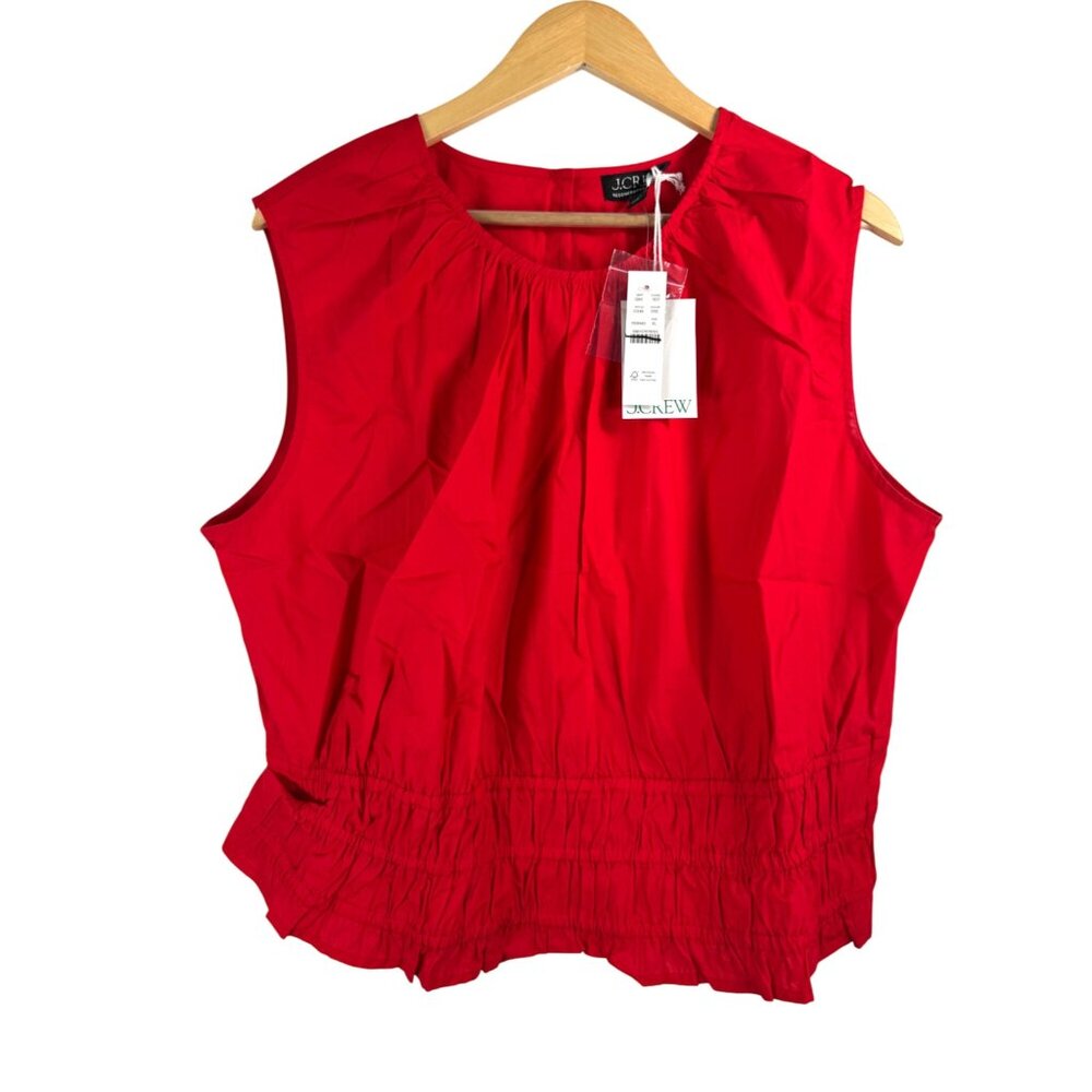 J. Crew Red Sleeveless Blouse